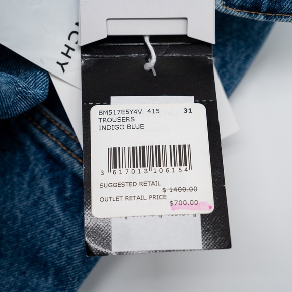 size 31 Givenchy Jeans Loose Fit Cardo Pants Marble Denim Blue - Picture 6 of 8